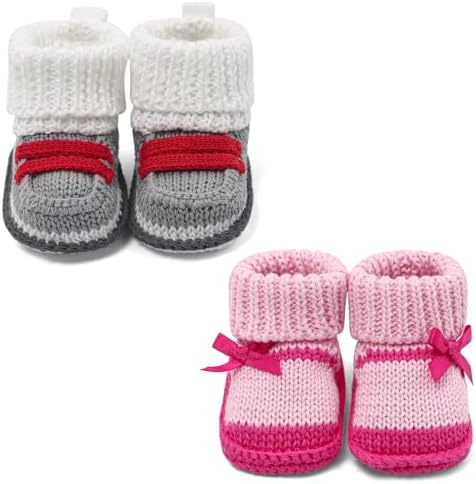 Newborn Knit Booties Soft Baby Sock Boots by DUONITITI