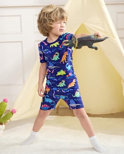 babee Reshinee Bamboo Viscose Toddler Boys Pajamas Set, Short Sleeve Kids - Image 3