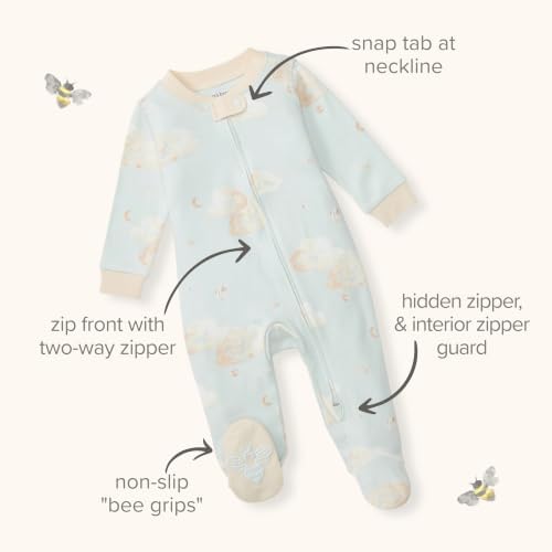 Burt's Bees Baby Boys' Organic Cotton, Sleep and Play Footed Pajamas | Easy zip - Image 7