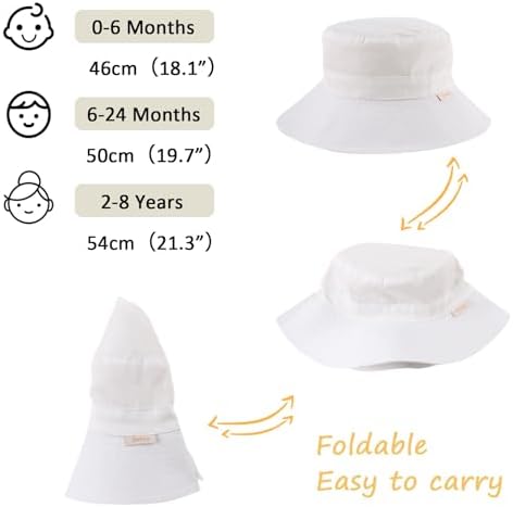 Bamery Baby Toddler Girls Bucket Hat Newborn Sun Hats - Image 6