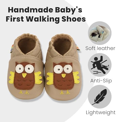 YALION Baby Soft Leather Shoes Suede Sole Infant Toddler First Walking Sports - Image 3
