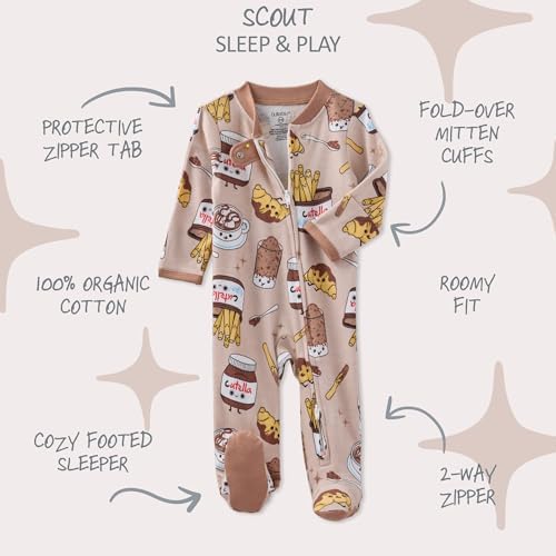 Butterblu Scout Sleep & Play 100% Organic Cotton Footed Zip Front PJs | GOTS - Image 2