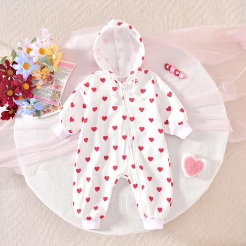 Unutiylo Unisex Baby Boys Girls Long Sleeve Infant Baby Zipper Hooded Jumpsuits - Image 3