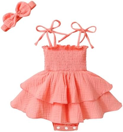 YOUNGER TREE Baby Girl Clothes Infant Summer Romper Dress Sleeveless Bodysuit by YOUNGERTREE