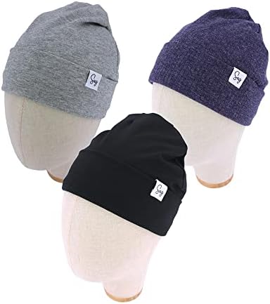 Jersey Beanie Hat for Newborn Baby Boys Girls Silky Satin Lined Hats Bonnet - Image 2