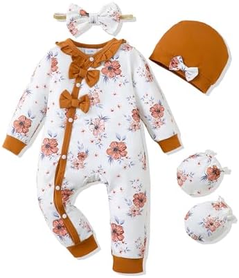 Mikrdoo Newborn Baby Girl Clothes Long Sleeve Romper by Mikrdoo