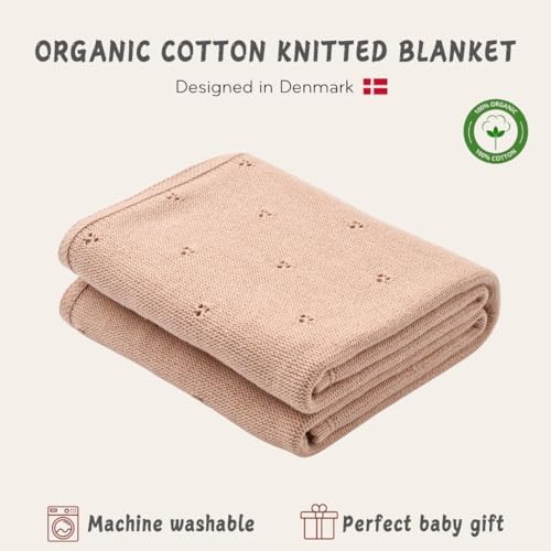 Receiving Blankets, 100% Organic Cotton Knit, Newborn Baby Swaddle | - Image 3