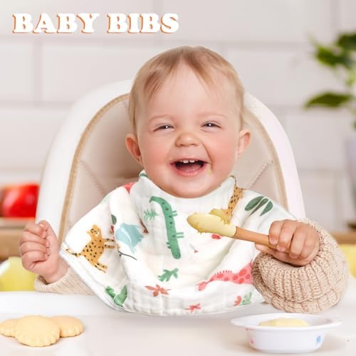 Baby Burp Cloths Muslin Washcloths 6 Pack Cotton Burp Rags - Image 6