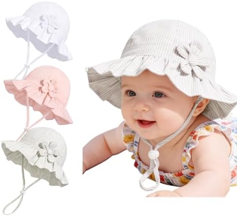 Baby Girl Wide Brim Bucket Hats by DANMY