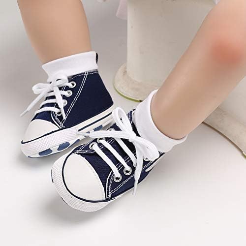 Unisex Baby Girls Boys Canvas High-top Shoes, Newborn Infant Anti-Slip Soft - Image 2