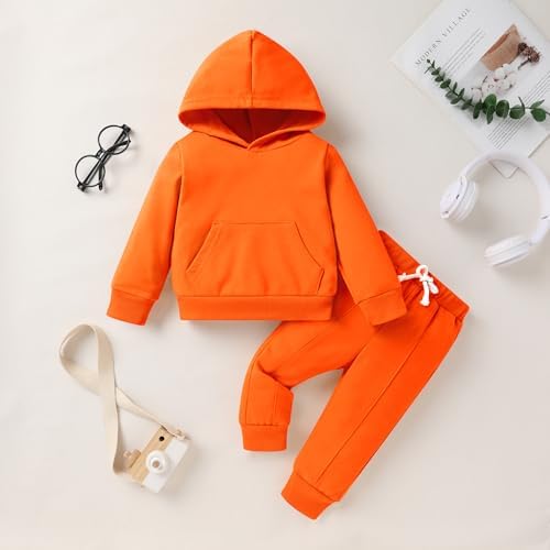 YOUNGER TREE Baby Clothes for Girls Boy Solid Color Hoodie and Sweatpants - Image 2