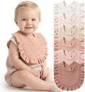 Konssy 6-Pack Muslin Baby Girl Bibs, Absorbent Drool Bibs by Konssy