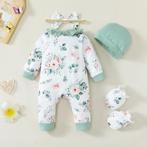 Mikrdoo Newborn Baby Girl Clothes Long Sleeve Romper - Image 4