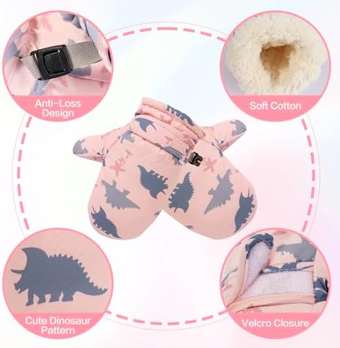 Toddler Mittens Lined Fleece Snow Gloves - Image 2
