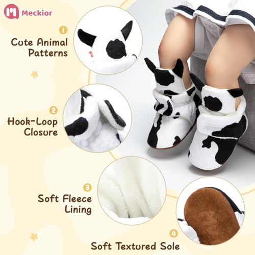 Meckior Newborn Infant Baby Girls Boys Warm Fleece Winter Booties First Walkers - Image 5