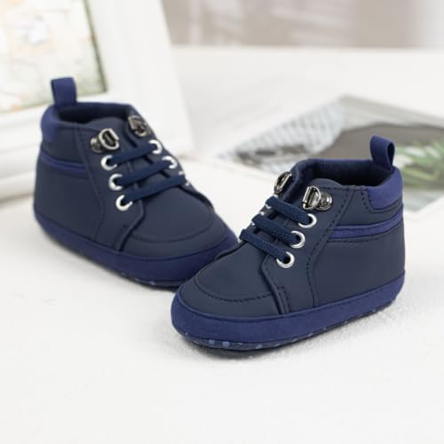 Meckior Toddler Baby Boys Girls High Tops Ankle Sneakers Soft Anti-Slip Sole PU - Image 3
