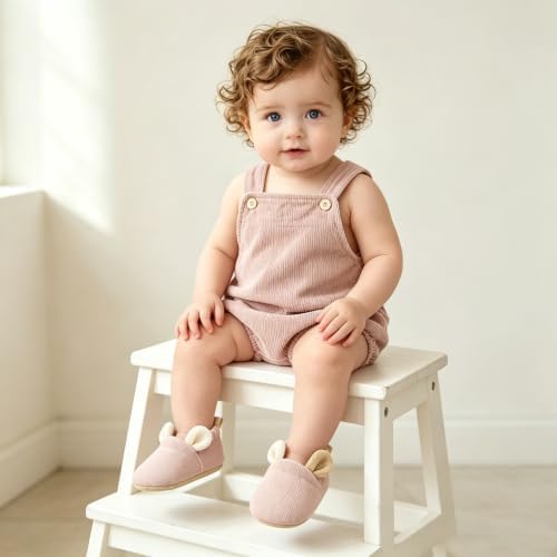 Jastore Baby Girls Booties Newborn Infant Shoes Cozy Soft Warm Cotton Boots - Image 2