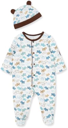 Little Me Baby Boy Clothes 2-Piece Baby Sleeper and Cap Set, 100% Cotton by LittleMeChildrensApparel