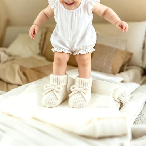 Jastore Baby Booties Newborn First Walkers Cozy Shoes Warm Knit Soft Booties - Image 6