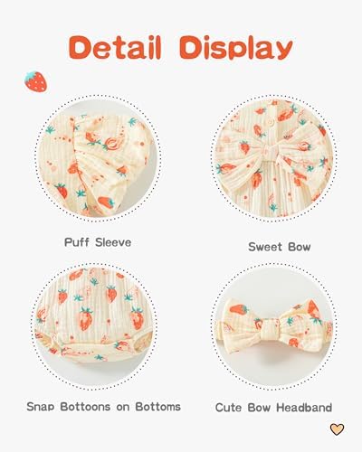 Vibebox Baby Girls Clothes Summer One-sies Romper Outfit Preemie-18 Months - Image 5