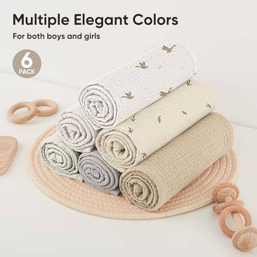 Bearmoss 6 Pack Muslin Burp Cloths - Image 5