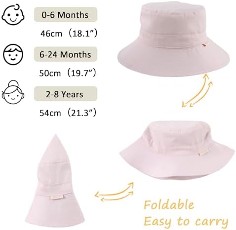 Bamery Baby Toddler Girls Bucket Hat Newborn Sun Hats - Image 6
