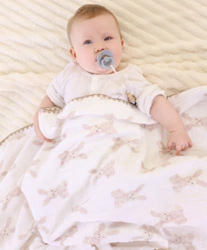 Baby Soft Muslin Thick Blanket Cotton and Dotted Backing Double Layer Receiving - Image 3