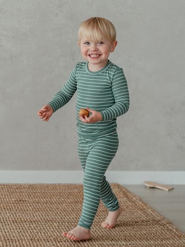 AVAUMA Stripe Pattern Baby Boys Girls Pajama Set Kids Toddler Snug fit Ribbed - Image 3