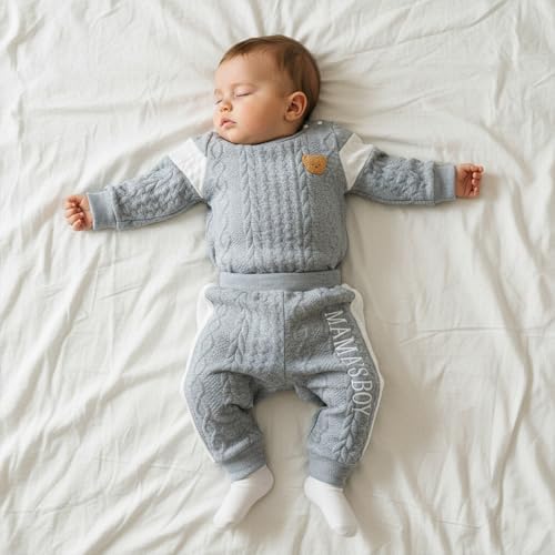 Giraropa Newborn Baby Boy Clothes Rib Knit Romper Jumpsuit Solid Sweater - Image 6