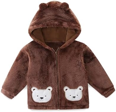 Unisex Baby Fleece Jacket Winter Sherpa Lined Hoodie by JingleBaBa