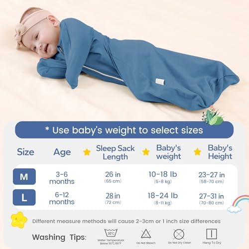 ZIGJOY Swaddle Sleep Sack 6-12 Months, 1.0 Tog Cotton Baby Swaddle Blanket - Image 5
