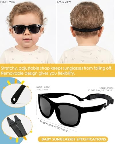 Toddler Baby Sun Hat and Polarized Sunglasses Set - Image 6