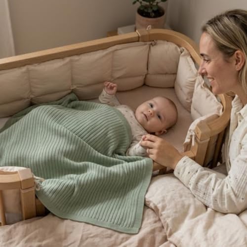 Receiving Blankets, 100% Organic Cotton Knit, Newborn Baby Swaddle | - Image 4