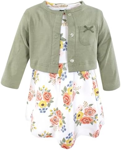Hudson Baby Infant and Toddler Girls Cotton Dress and Cardigan Set by HudsonBaby