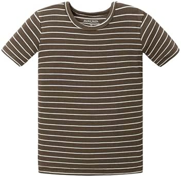 AVAUMA Stripe Pattern Baby Boys Girls Pajama Set Kids Toddler Snug fit Ribbed - Image 4