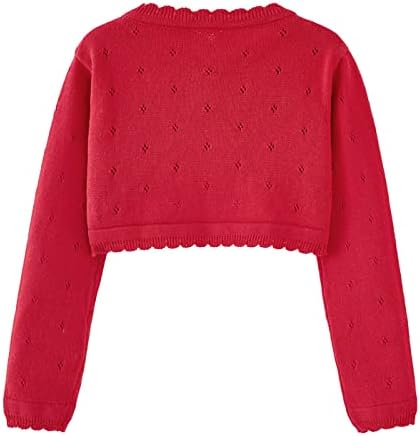 Toddler Girls Cardigan Sweater Bolero Shrug Baby Kids Long Sleeve Cropped Dress - Image 5
