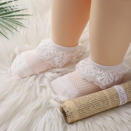 3 Pairs Baby Girl Ruffle Socks - Image 2