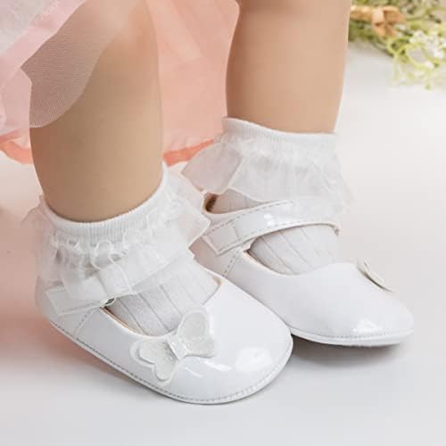 Meckior Infant Baby Girls Soft Sole Bowknot Princess Wedding Dress Mary Jane - Image 2
