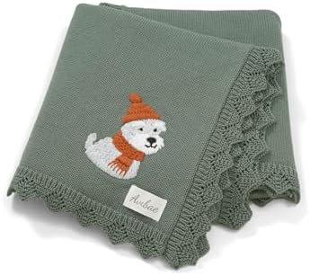 Avibae Cotton Knit Baby Blanket, Soft Cotton Newborn Receiving Swaddling | - Image 2