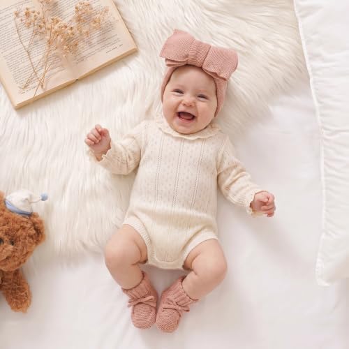 Hadetoto Baby Headband and Booties Set, 100% Organic Cotton - Image 3