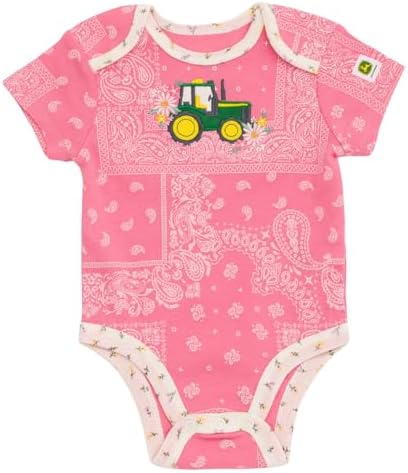 John Deere Farm Animals Tractor Truck Baby 5 Pack Short Sleeve Bodysuits - Image 4