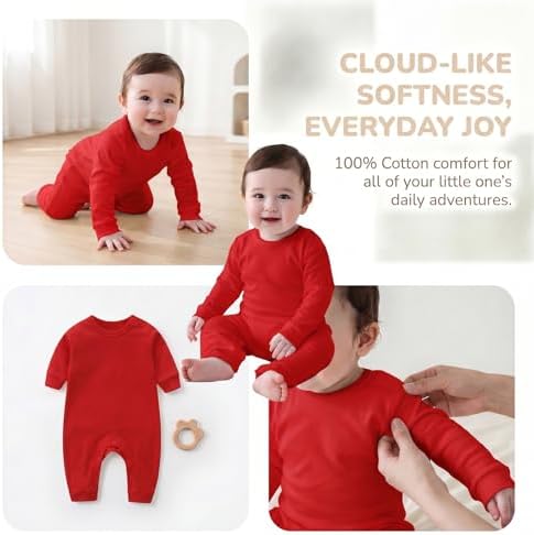 Unisex Baby romper, Long Sleeve 100% Cotton Baby Clothes, Baby Footless Jumpsuit - Image 3