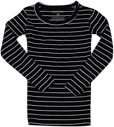 AVAUMA Stripe Pattern Baby Boys Girls Pajama Set Kids Toddler Snug fit Ribbed - Image 3