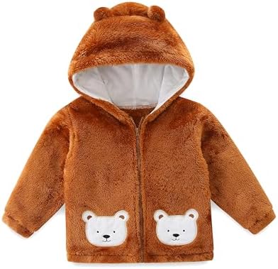 Unisex Baby Fleece Jacket Winter Sherpa Lined Hoodie by JingleBaBa