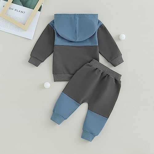 Infant Baby Boy Fall Winter Clothes Outfit Hooded Long Sweatshirt Pant Set - Image 4