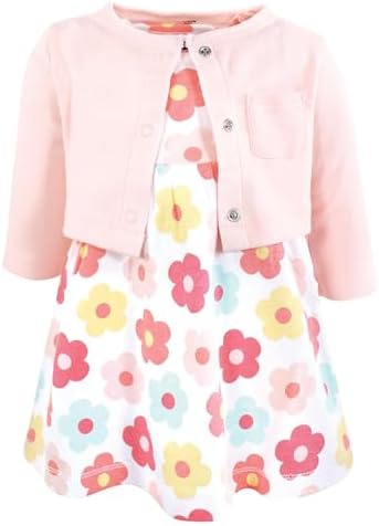 Hudson Baby Infant and Toddler Girls Cotton Dress and Cardigan Set by HudsonBaby