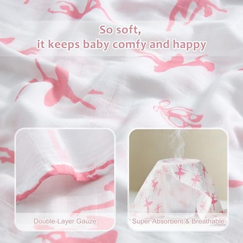 Baby Swaddle Blankets, Bamboo Muslin Receiving Blanket | 1-Pack, Lightweight & - Image 3