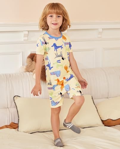 babee Reshinee Bamboo Viscose Toddler Boys Pajamas Set, Short Sleeve Kids - Image 3