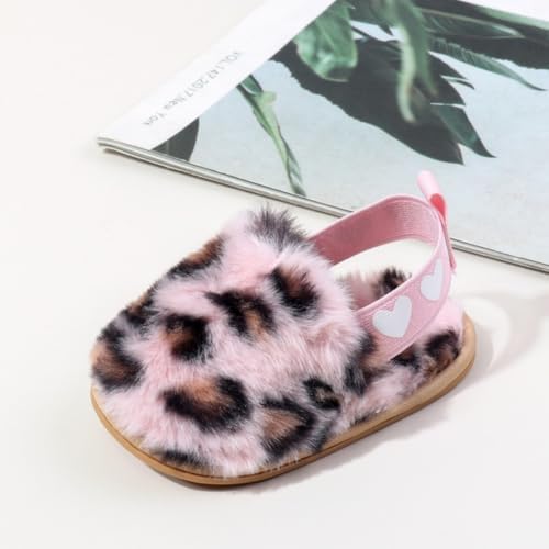 Baby Shoes Pink Leopard Baby Girl Slippers Non-Slip Soft Sole Toddler First - Image 3