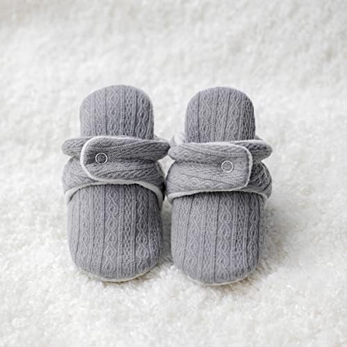 ohsofy Newborn Baby Cotton Booties Stay On Slipper Winter Warm Soft Shoes - Image 6
